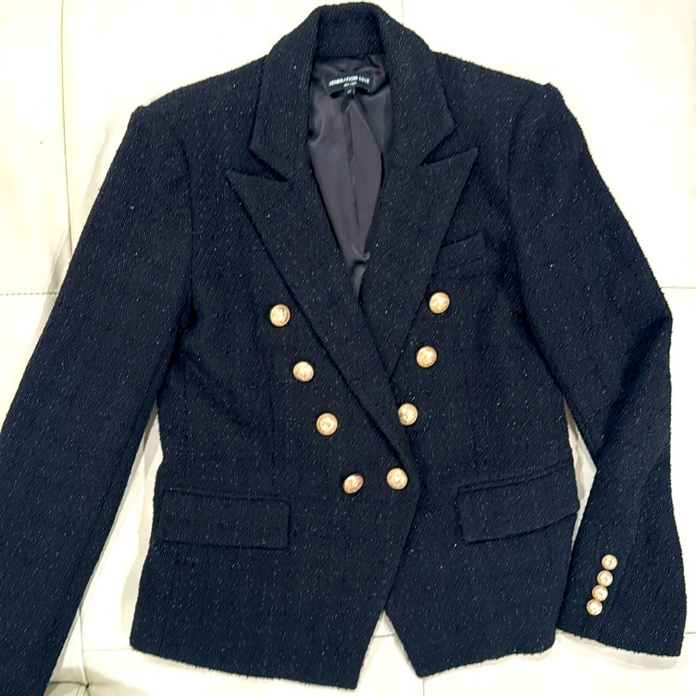 Generation Love Black/Metallic Tweed Blazer size M